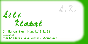 lili klapal business card